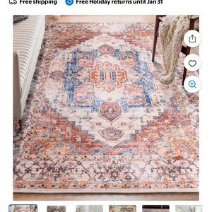 Brand New - (5’ x 8’) DweIke Traditional Vintage Rug, Non-Slip Boho Ethnic Retro